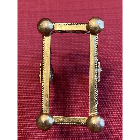 Brass Caddy & Perfume Bottles Style Of 19th Century French Baccarat Floral Motif - Picture 14 of 14